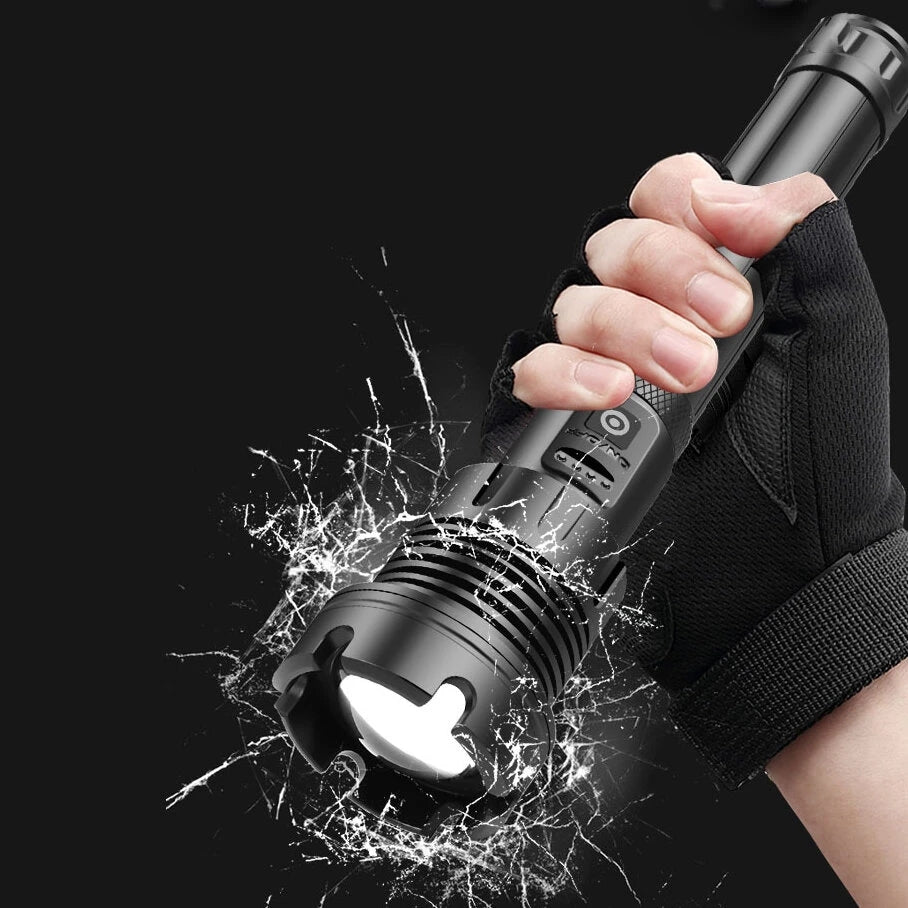 Super Powerfull P90 LED Flashlight With Side Light Outdoor Waterproof Torch Super Powerfull P90 LED Flashlight With Side Light Outdoor Waterproof Torch